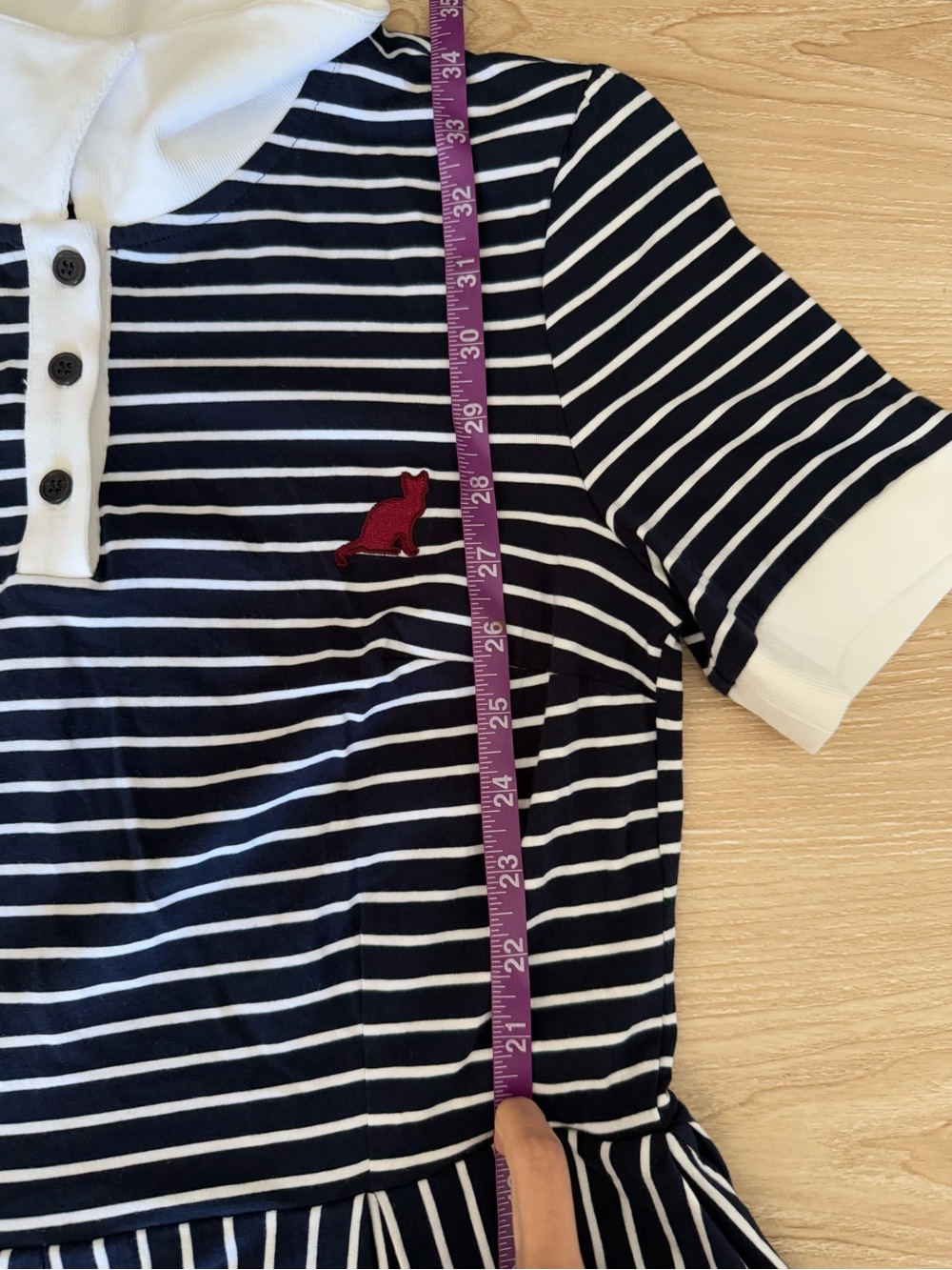 Modcloth Large Cultivated Navy Stripe Collar Mini Dress Preppy 50s Academia - Picture 9 of 9